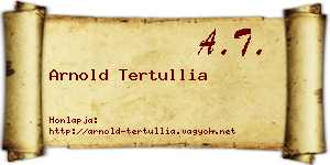 Arnold Tertullia névjegykártya